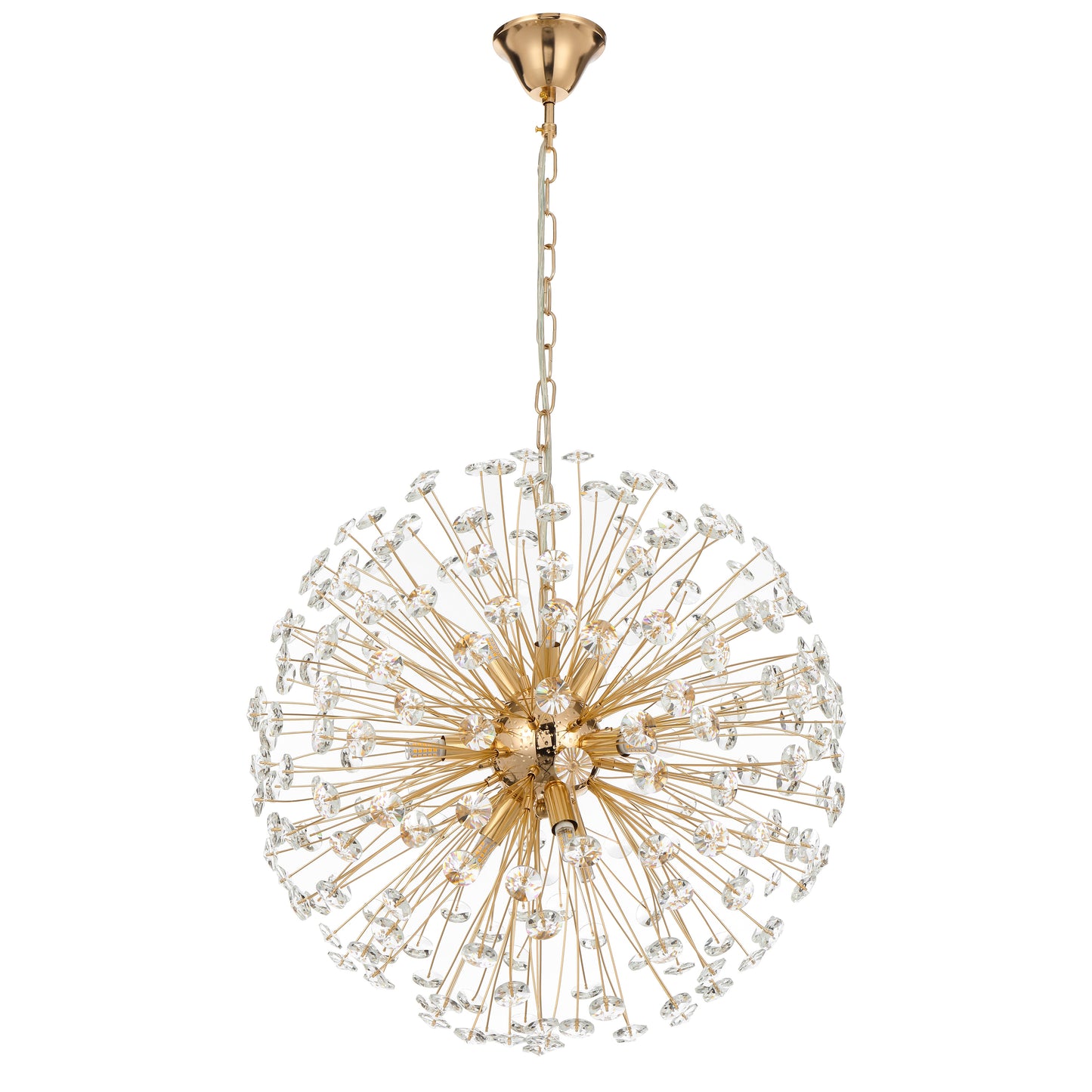 Tarragona TFS 9 LT PENDANT 9x6wG9max D:500 CHAIN 2M CRYS H200 GOLD / CLEAR