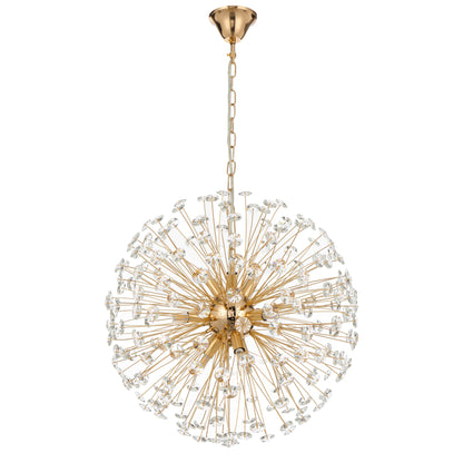 Tarragona TFS 9 LT PENDANT 9x6wG9max D:500 CHAIN 2M CRYS H200 GOLD / CLEAR