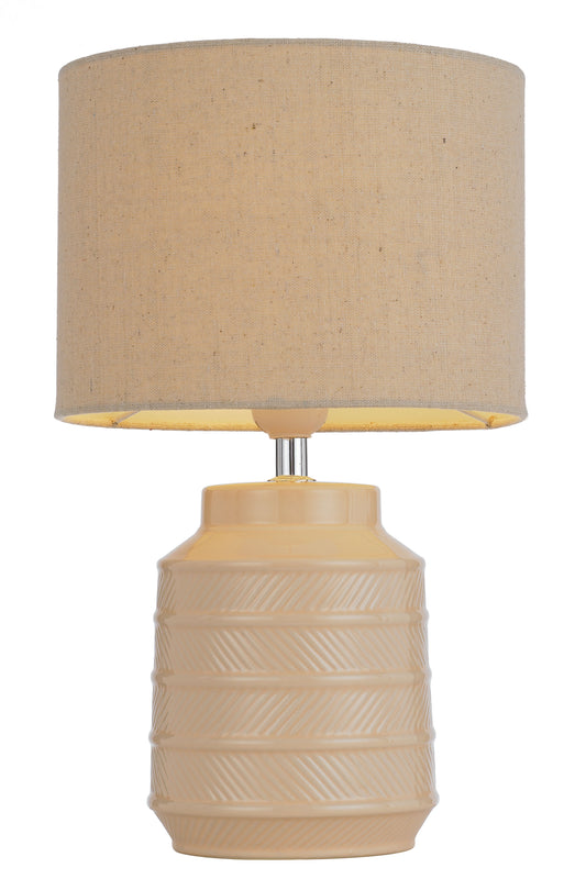 TFS CERAMIC TABLE LAMP 25wE27max H:350 D:220 CREAM/CREAM