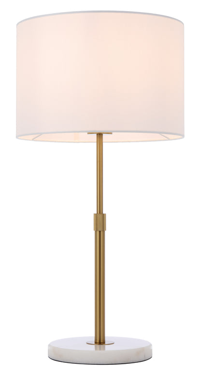 TFS TABLE LAMP 25wE27max H:550max D:300 inline switch WHITE MARBLE/ANT GOLD/IVORY