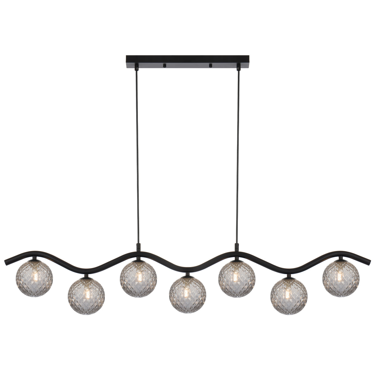 Altoline TFS 7LT PENDANT 7x6wG9max KIT L1150 W120 H200 CAB2m BLACK / SMOKE TEAR PATTERN