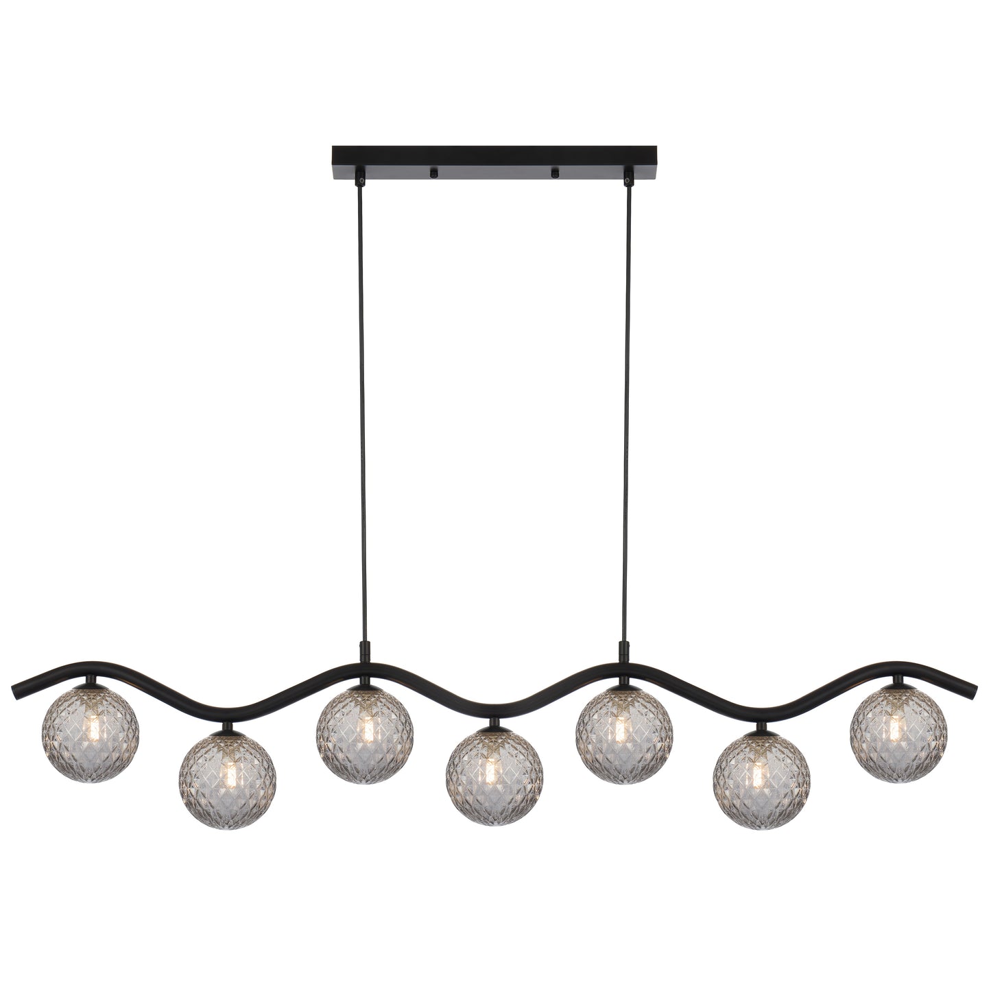 Altoline TFS 7LT PENDANT 7x6wG9max KIT L1150 W120 H200 CAB2m BLACK / SMOKE TEAR PATTERN