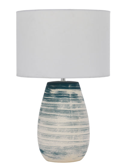 TFS CERAMIC TABLE LAMP 25wE27max D:300 H:490 BLUE / WHITE