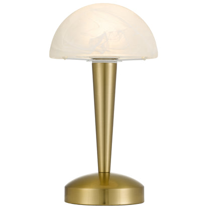 TFS TOUCH TABLE LAMP 5wE14 3000K D150 H265 NON-DIM ANT GOLD / ALABASTRO