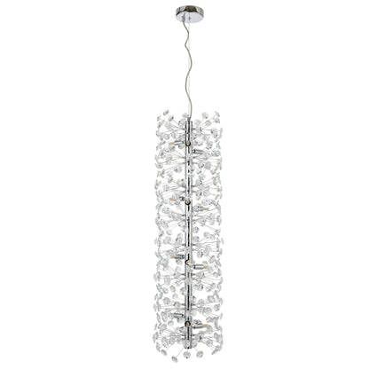 TFS 12LT VERTICAL PENDANT 12x6wG9max D300 H970 CAB.2M CRYSTAL H130 CHROME / CLEAR