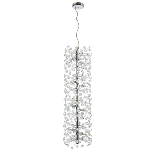 TFS 12LT VERTICAL PENDANT 12x6wG9max D300 H970 CAB.2M CRYSTAL H130 CHROME / CLEAR