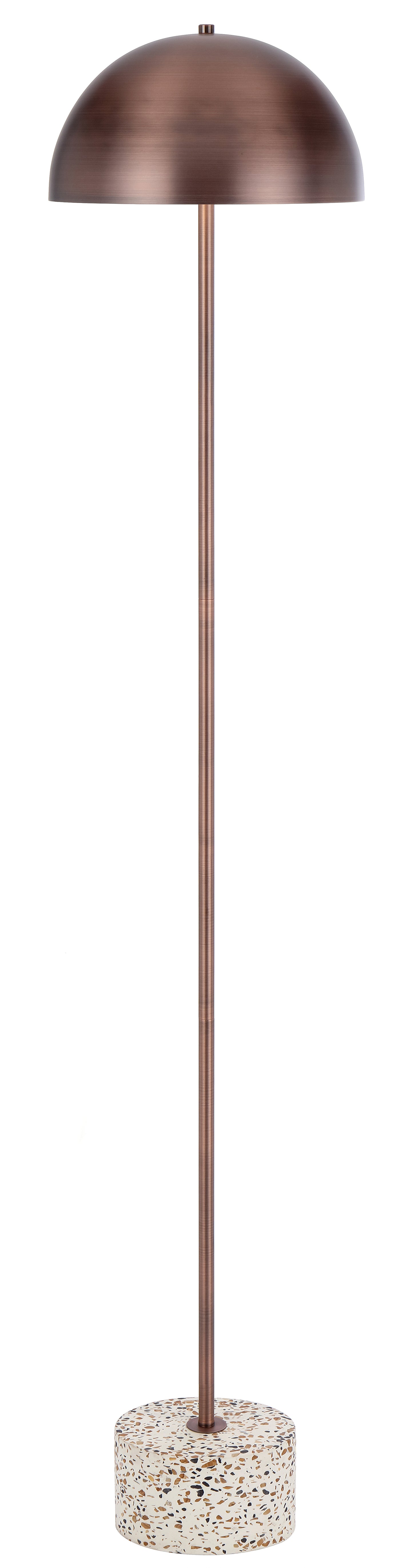 TFS FLOOR LAMP 2x25wE27max D:300 H:1500 cable2.0 foot swt WHITE TERRAZZO/BRONZE