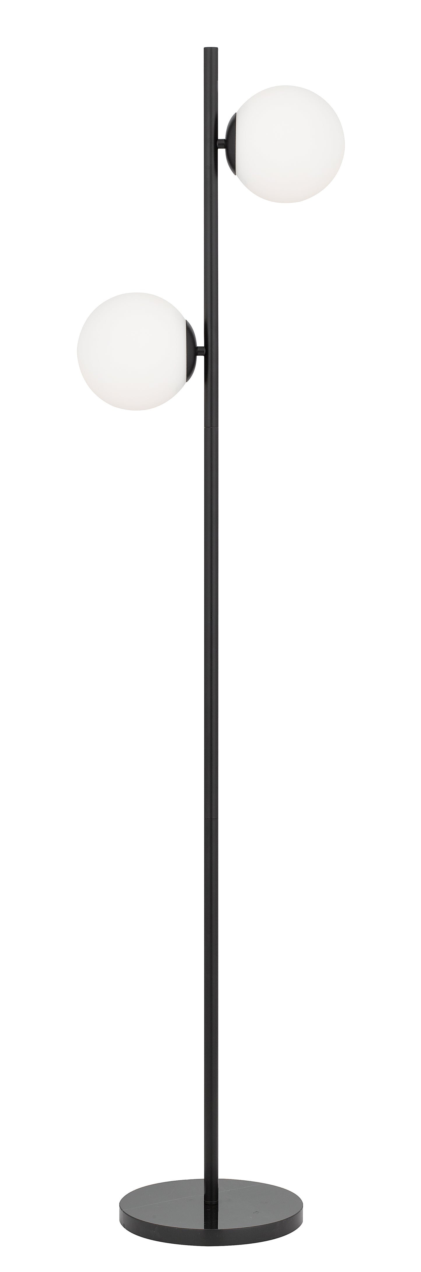 TFS 2 LIGHTS FLOOR LAMP 2x25wE27 D:240 H:150 BLACK/BLACK MARBLE/OPAL MTT