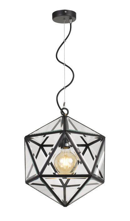 TFS 30 PENDANT 25wE27max D:300 H:350 BLACK / CLEAR