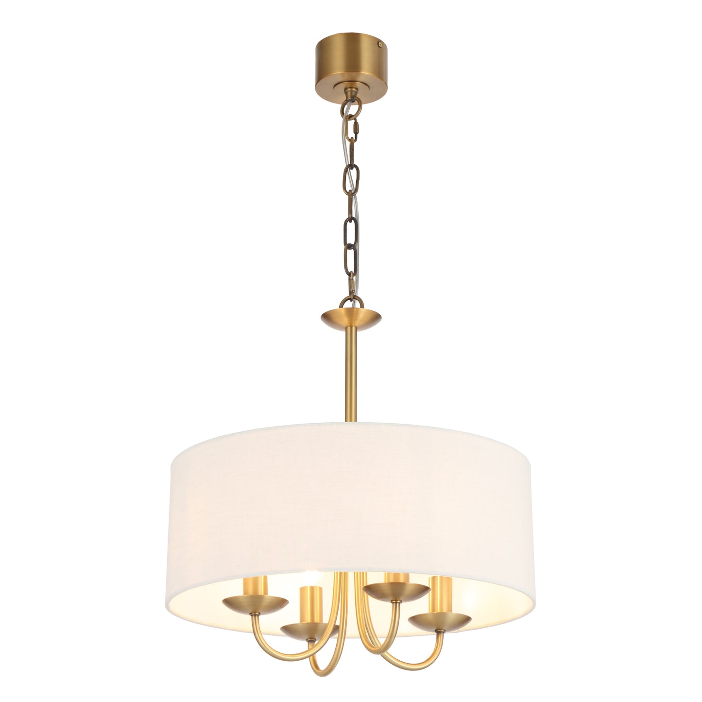 Norastone TFS 4LT PENDANT 4x25wE14max D450 H435 chain 2M BRASS/ IVORY LINEN