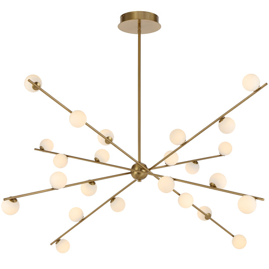 TFS 24 LT PENDANT 24x3wLED W1370 H495 TRIAC-DIM ROD 2*600 +1*300 ANT GOLD / OPAL MATT