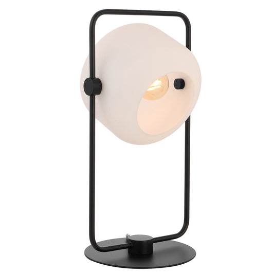 TFS TABLE LAMP 25wE27max D:240 H:435 INLINE SWTCH BLACK / OPAL MATT