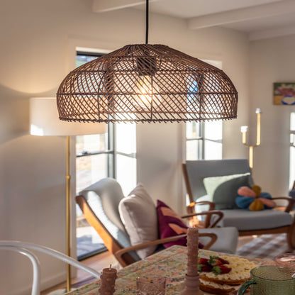 TFS 40 PENDANT 25wE27max D400 H230 cab1.5m BROWN RATTAN