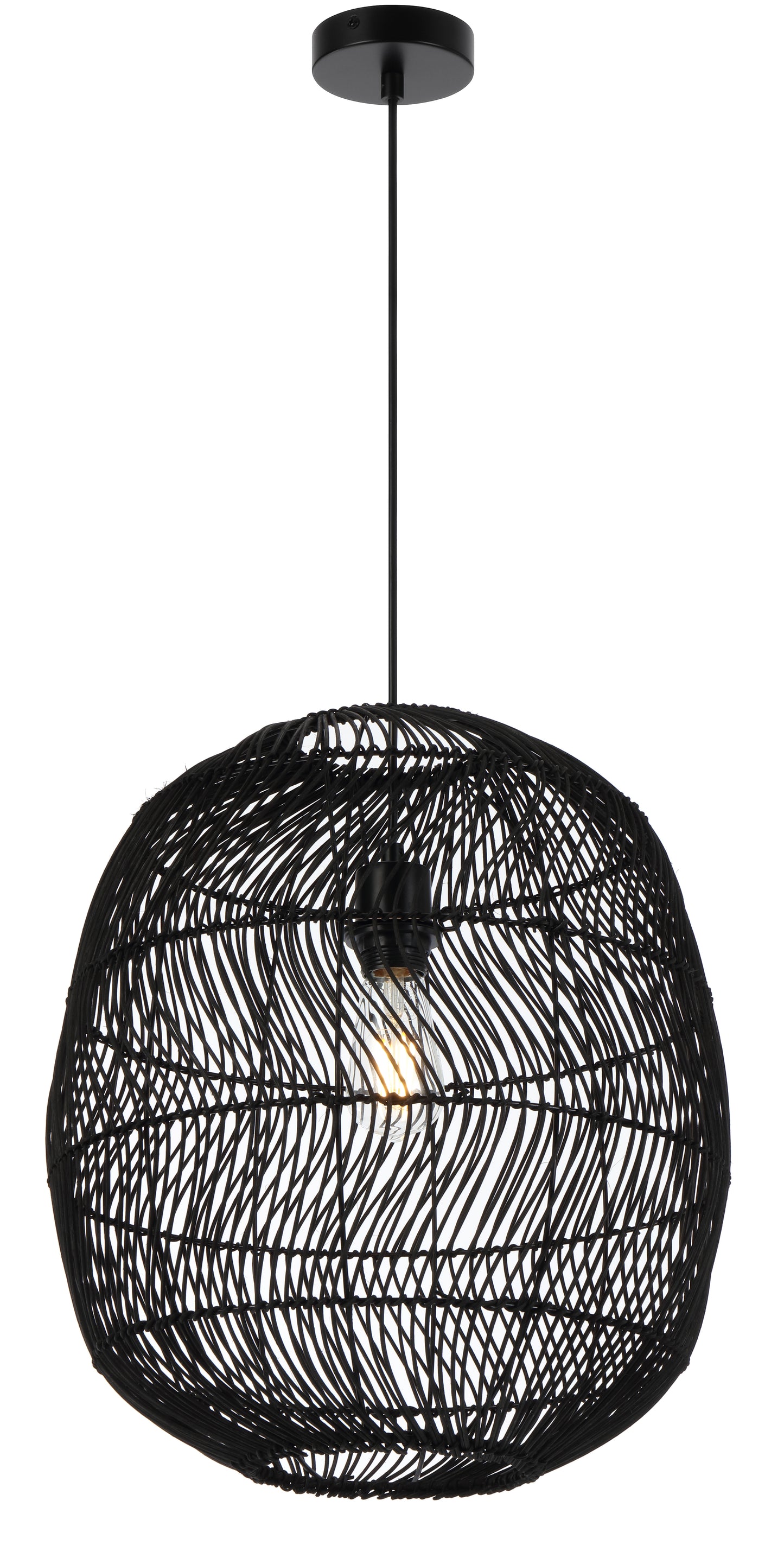 TFS 40 PENDANT 25wE27max D400 H430 cab1.5m BLACK RATTAN