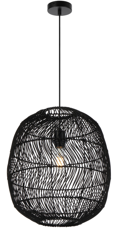 TFS 40 PENDANT 25wE27max D400 H430 cab1.5m BLACK RATTAN