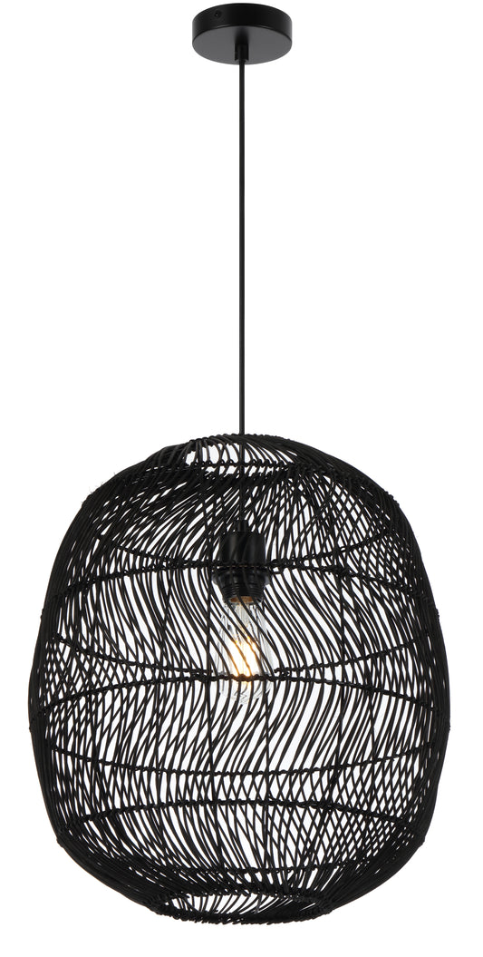 TFS 40 PENDANT 25wE27max D400 H430 cab1.5m BLACK RATTAN