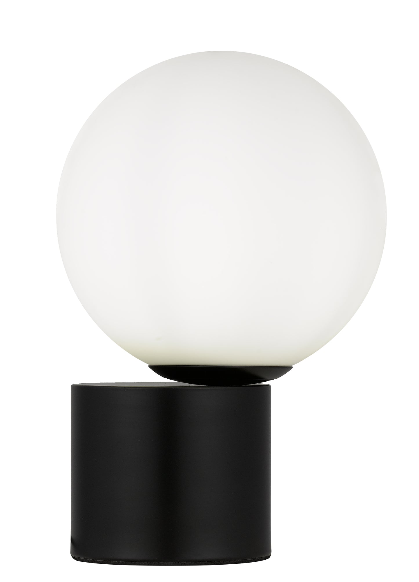 TFS TABLE LAMP 25wE27max D:200 H:300 Inline Switch BLACK BASE/OPAL GLASS