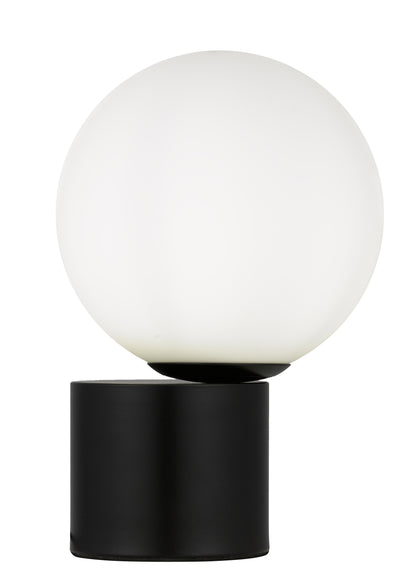 TFS TABLE LAMP 25wE27max D:200 H:300 Inline Switch BLACK BASE/OPAL GLASS