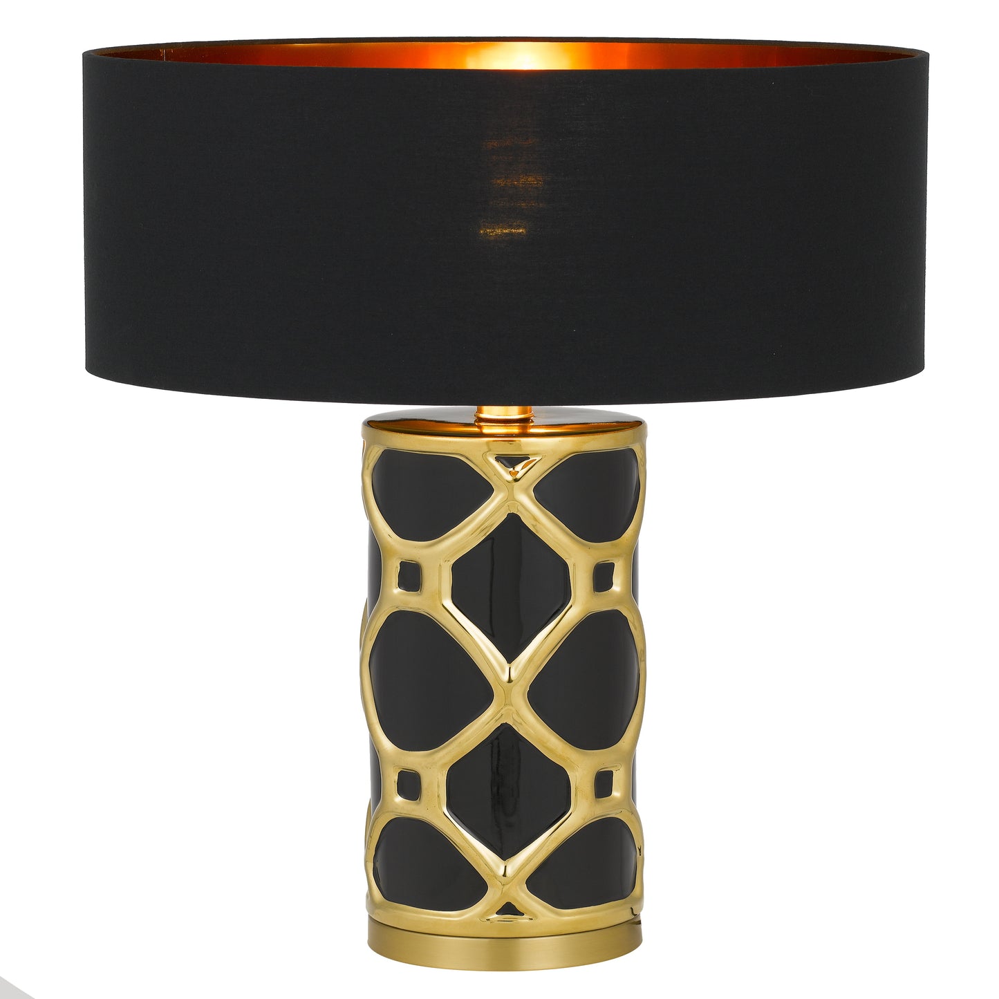 Burgos TFS CERAMIC TABLE LAMP 25wE27max D:380 H:690 Inline Switch BLACK / BLACK