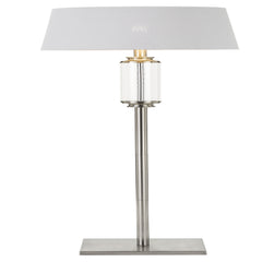 Ivory TFS FLOOR LAMP 25wE27max D:330 H:1550 cable2.0 FOOT SWT NICKEL/CLEAR+WHITE/SILVER