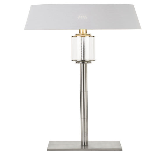 Ivory TFS FLOOR LAMP 25wE27max D:330 H:1550 cable2.0 FOOT SWT NICKEL/CLEAR+WHITE/SILVER