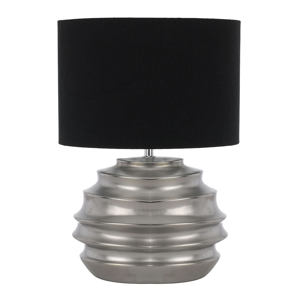 TFS CERAMIC TABLE LAMP 25wE27max D:300 H:425 SILVER / BLACK