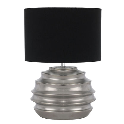 TFS CERAMIC TABLE LAMP 25wE27max D:300 H:425 SILVER / BLACK