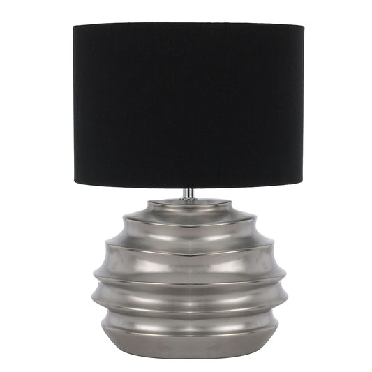TFS CERAMIC TABLE LAMP 25wE27max D:300 H:425 SILVER / BLACK