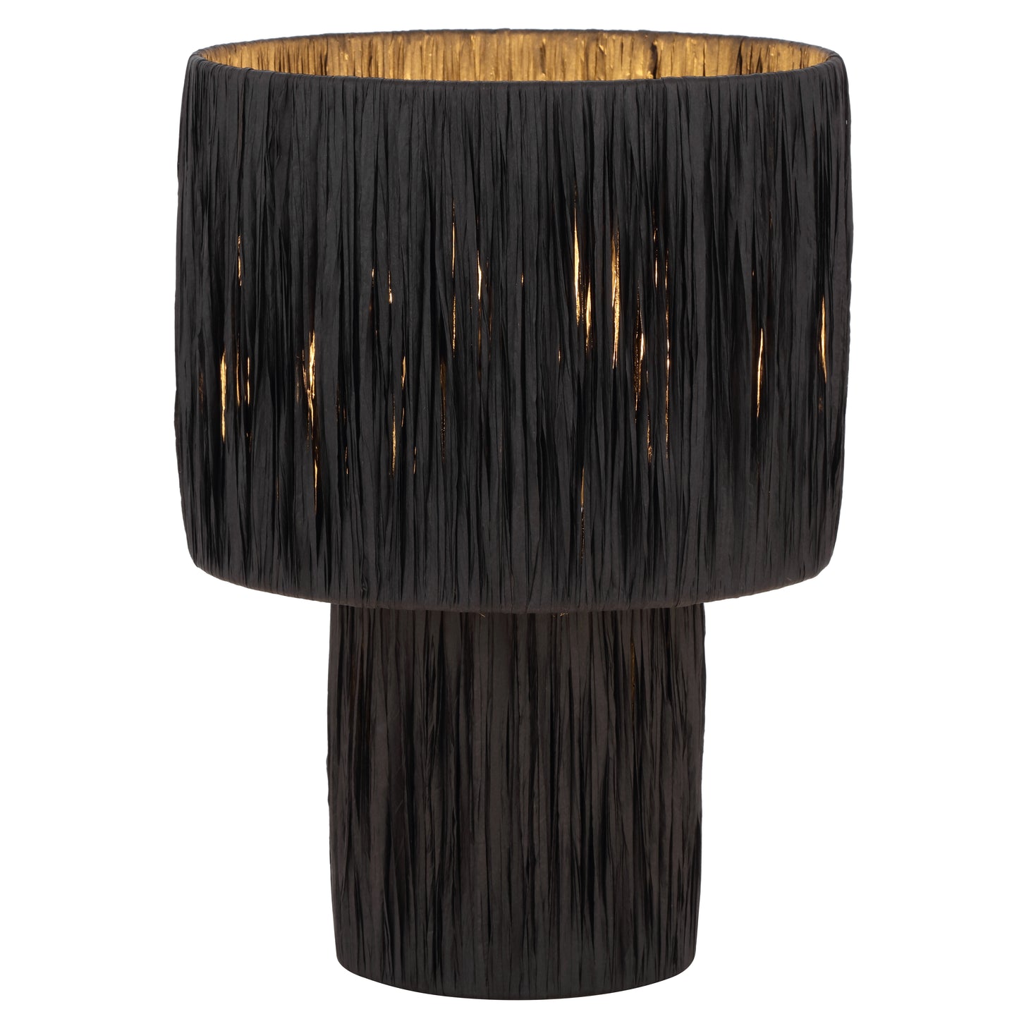 TFS SMALL TABLE LAMP 25wE27max D230 H330 INLINE SWT BLACK RAFFIA