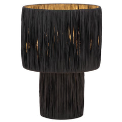 TFS SMALL TABLE LAMP 25wE27max D230 H330 INLINE SWT BLACK RAFFIA
