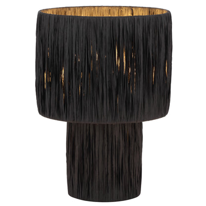 TFS SMALL TABLE LAMP 25wE27max D230 H330 INLINE SWT BLACK RAFFIA