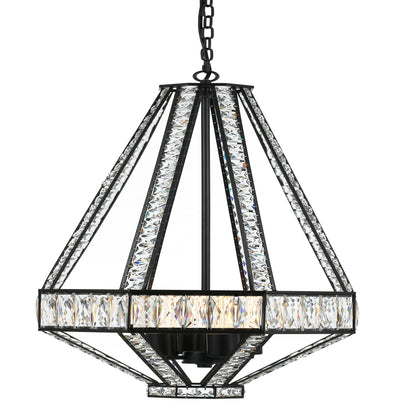 Arles TFS 4LT PENDANT 4x25wE27max D:440 H:900 OILED BRONZE / CLEAR CRYSTALS