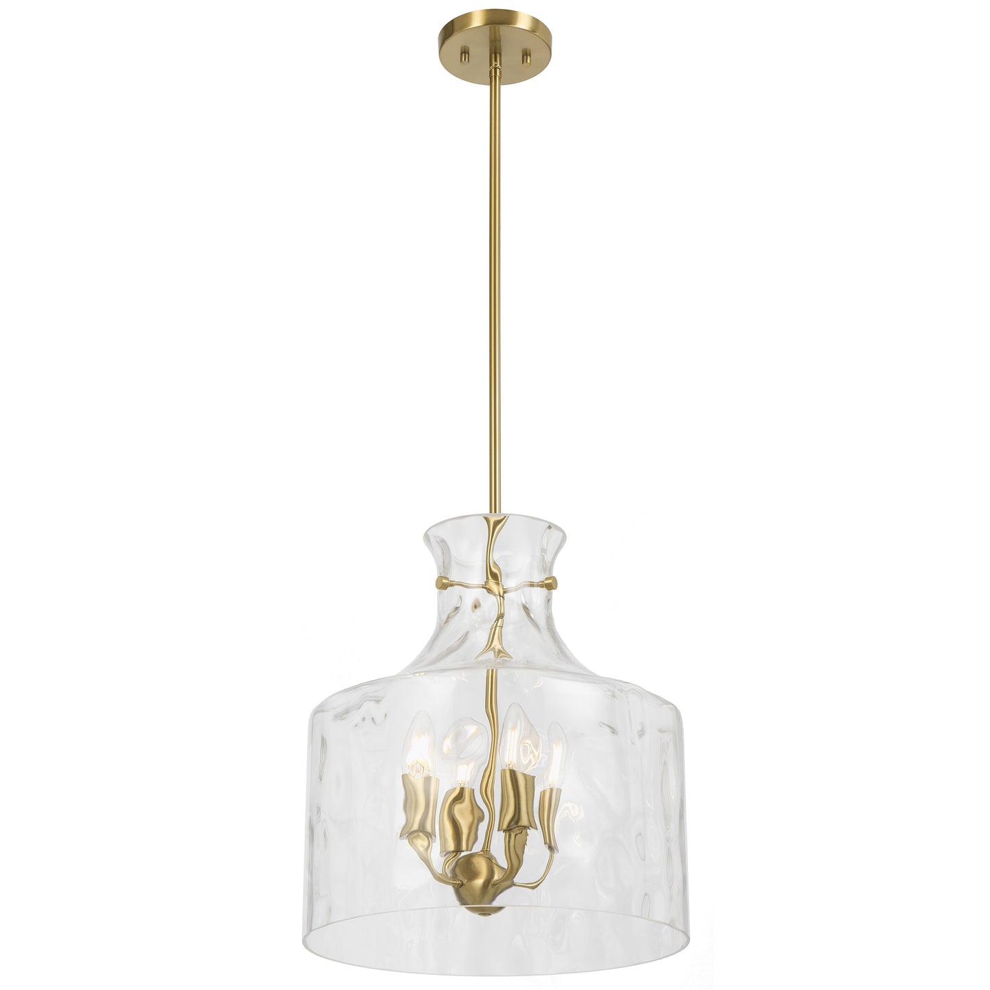 Altoville TFS 4LT PENDANT 4x25wE14max D:380 H:420 ROD 1.5m ANT GOLD / CLEAR WATER STREAK