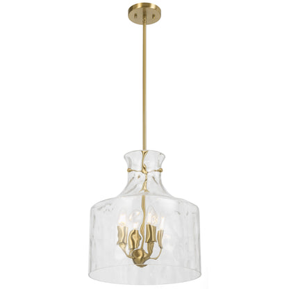 Altoville TFS 4LT PENDANT 4x25wE14max D:380 H:420 ROD 1.5m ANT GOLD / CLEAR WATER STREAK