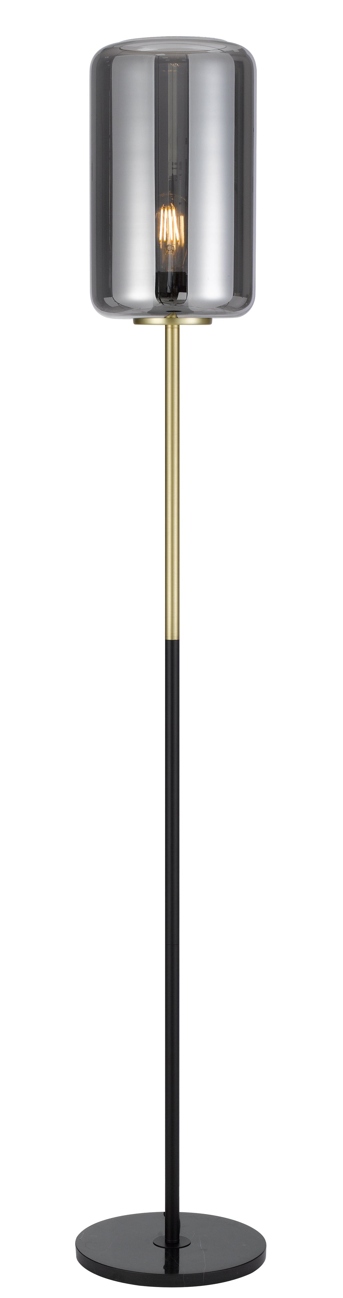 TFS FLOOR LAMP 25wE27max H:1520 D:210 BRASS MATT/BLACK MARBLE/SMOKE
