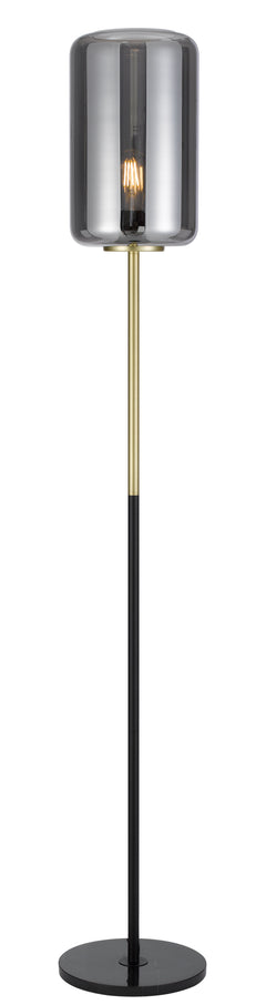 TFS FLOOR LAMP 25wE27max H:1520 D:210 BRASS MATT/BLACK MARBLE/SMOKE