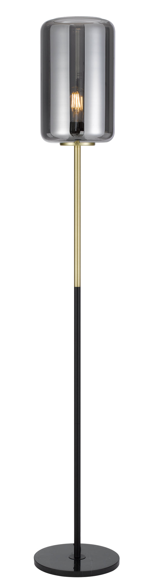 TFS FLOOR LAMP 25wE27max H:1520 D:210 BRASS MATT/BLACK MARBLE/SMOKE