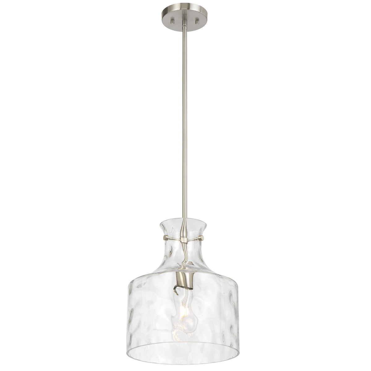 Norastone TFS 1LT PENDANT 25wE27max D:280 H:330 ROD 1.5m NICKEL MATT/CLEAR WATER STREAK