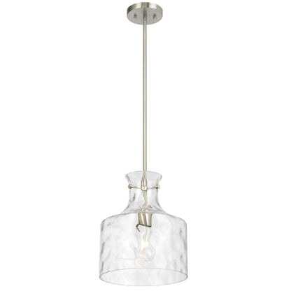 Norastone TFS 1LT PENDANT 25wE27max D:280 H:330 ROD 1.5m NICKEL MATT/CLEAR WATER STREAK