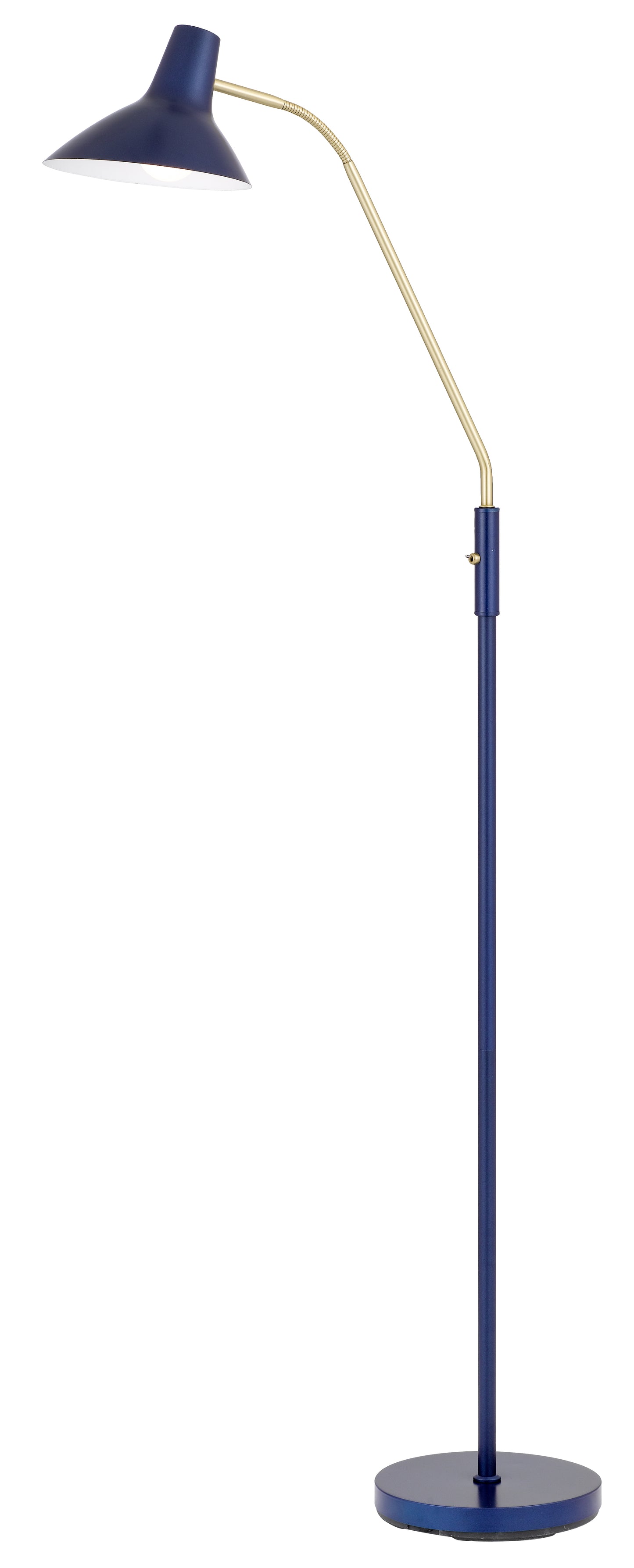 TFS FLOOR LAMP 25wE27max H:1580 D:230 BLUE/ BRASS MATT/BLUE ROCKET SWITCH