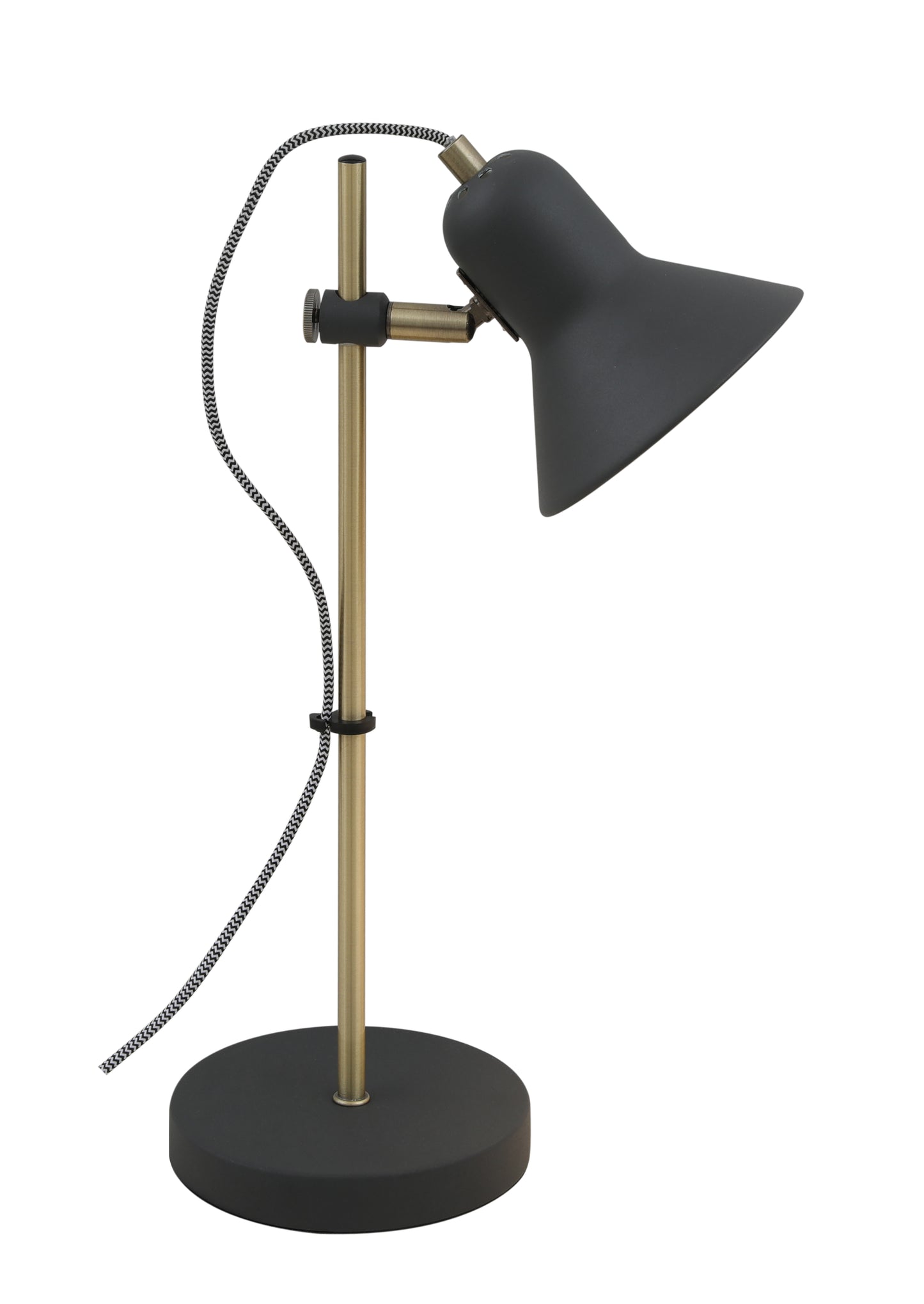 TFS TABLE LAMP 6wGU10 max H420 D150 DARK GREY / ANTIQUE BRASS