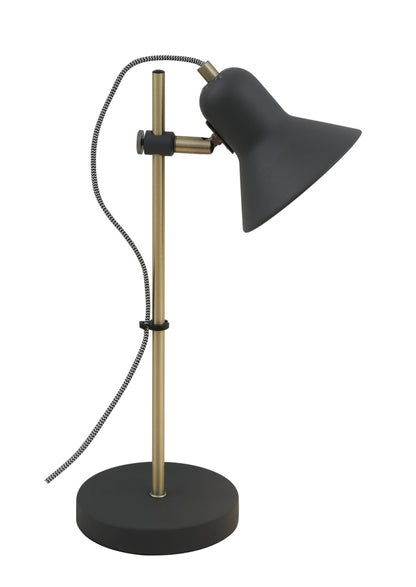 TFS TABLE LAMP 6wGU10 max H420 D150 DARK GREY / ANTIQUE BRASS