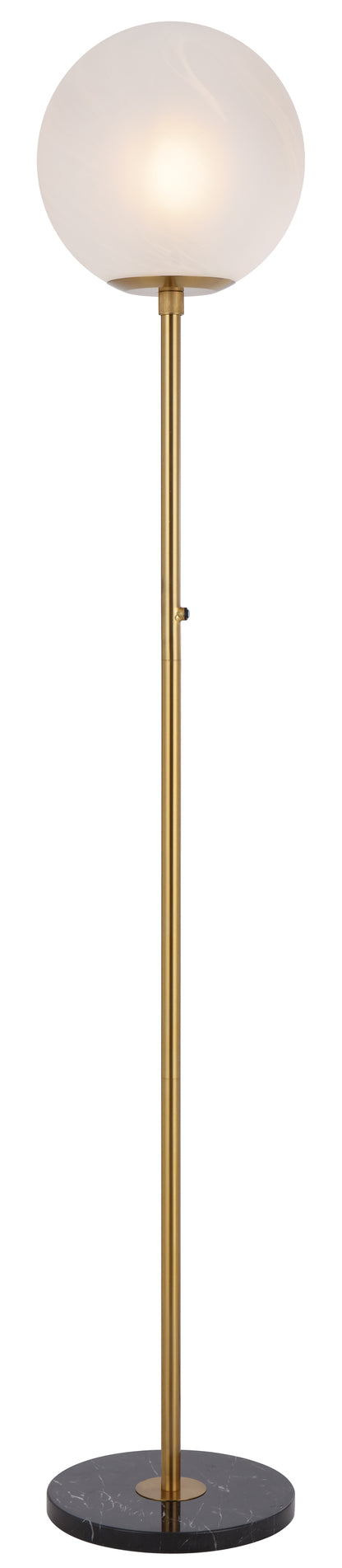 TFS FLOOR LAMP 25wE27max D:300 H:1650 BUTTON SWITCH BLCK MARBLE/ANT GOLD/ALABASTRO