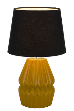 TFS CERAMIC TABLE LAMP 25wE27max H:385 D:230 BUTTERSCOTCH/BLACK