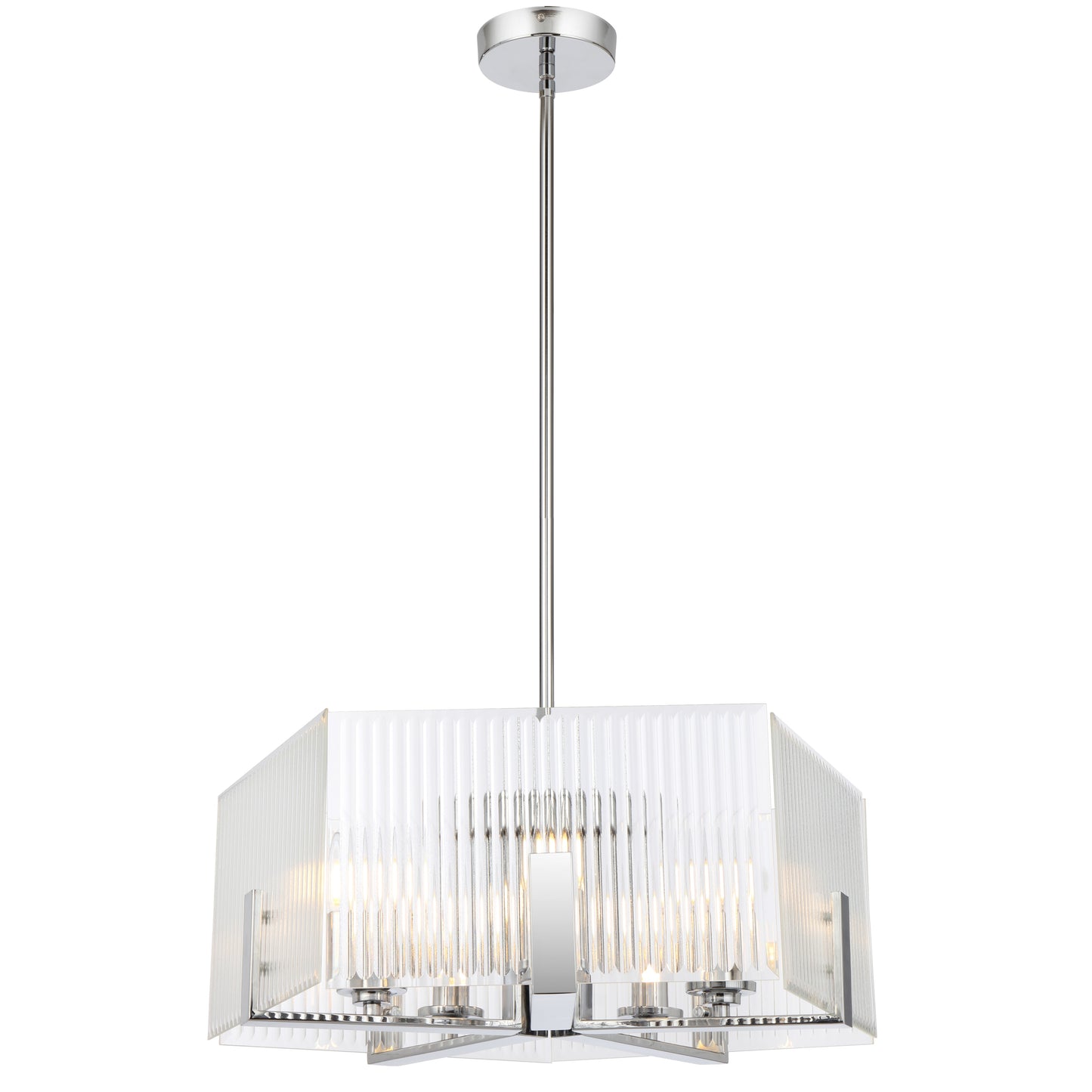 Vitalux TFS 5 LT PENDANT 5x25wE14ma L560 W560 H210 rod (2*600+ 1*300) CHROME / CLEAR GLASS