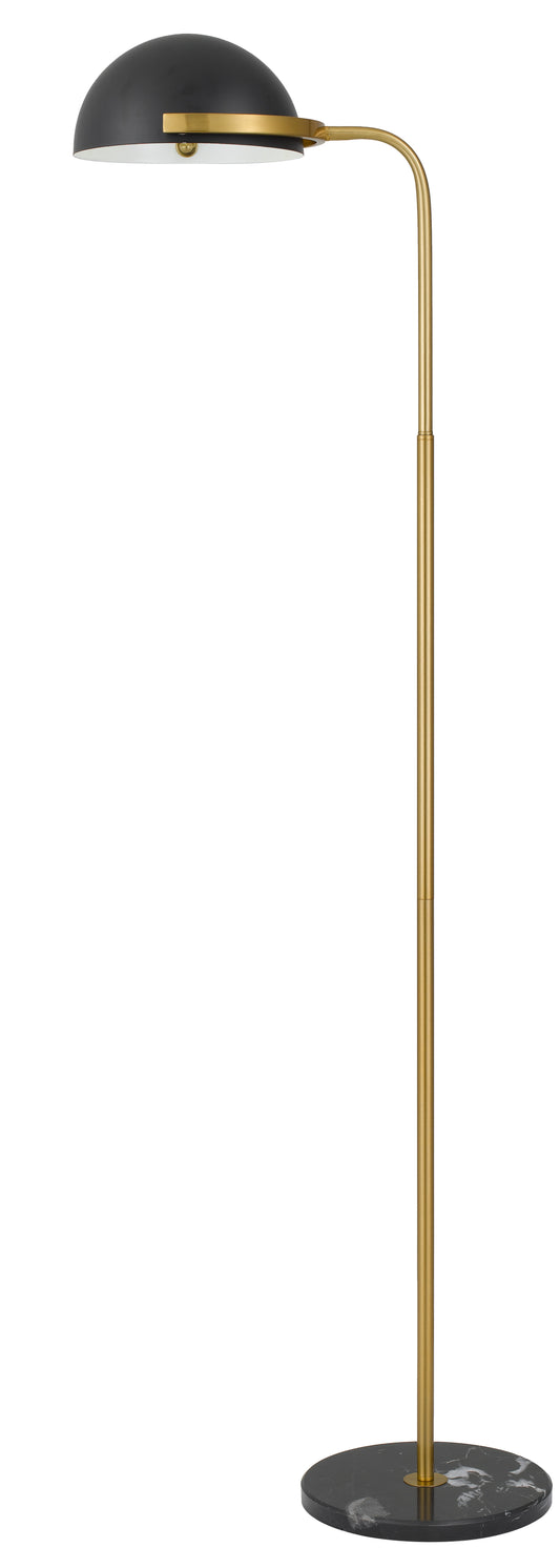 TFS FLOOR LAMP 25wE27max H:1620 L:280 BLACK BASE& SHADE ANTI GOLD TUBE FOOT SWITCH
