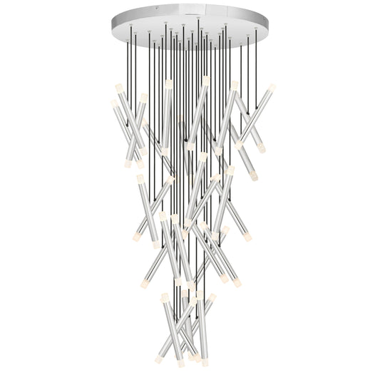 TFS PENDANT 60*1.5wLED canopy D:600 PVC 3M 3000K IP20 NON-DIM CHROME