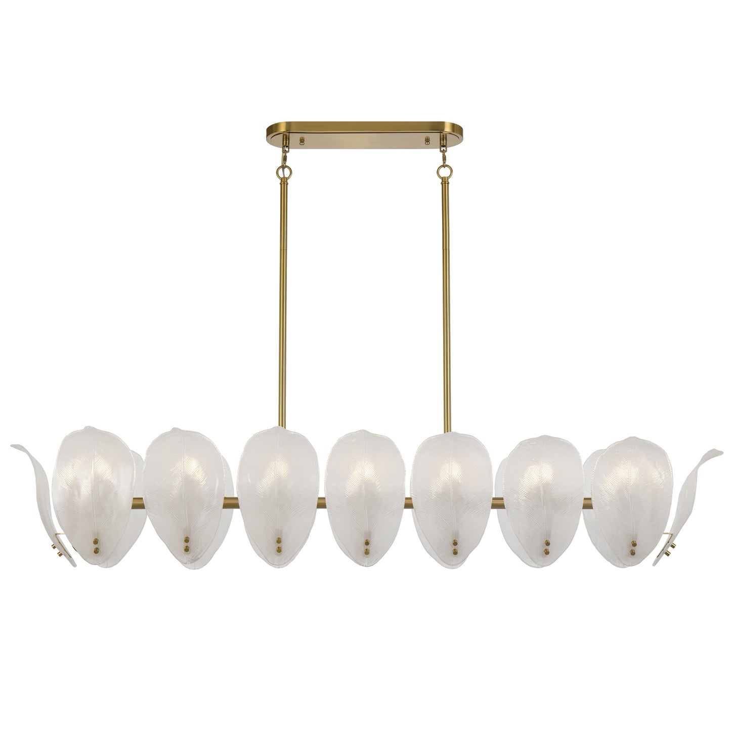 TFS 16LT RECTANGLE PENDANT 16x25wE14max L:1500 H:300 W300 BRASS / 16pcs FROST GLASS