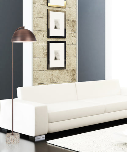 TFS FLOOR LAMP 25wE27max L:400 W:180 H:1500 cable2.0 foot WHITE TERRAZZO / BRONZE