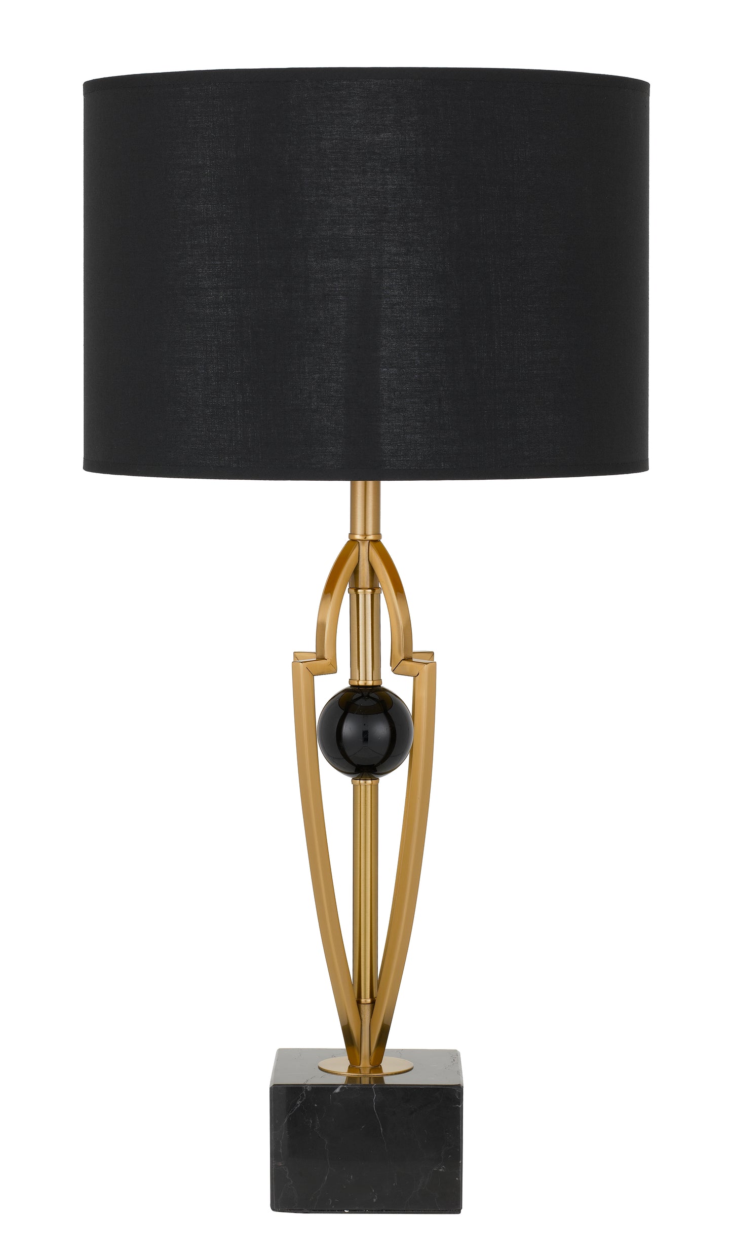 TFS TABLE LAMP 25wE27max D:350 H:700 Inline Switch BLACK / ANTIQUE GOLD
